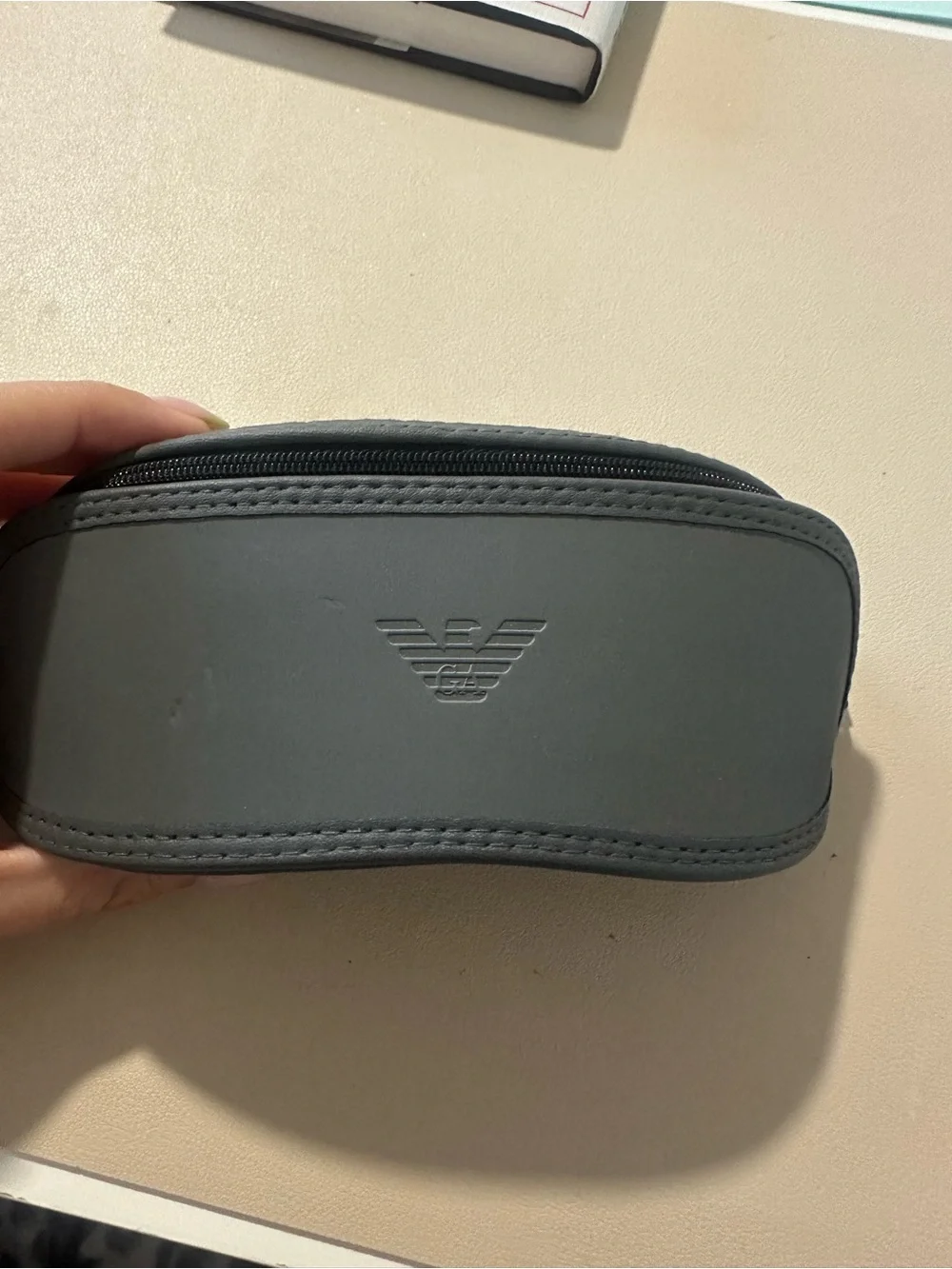 Emporio Armani Black Rectangular Sunglasses with Branded Case